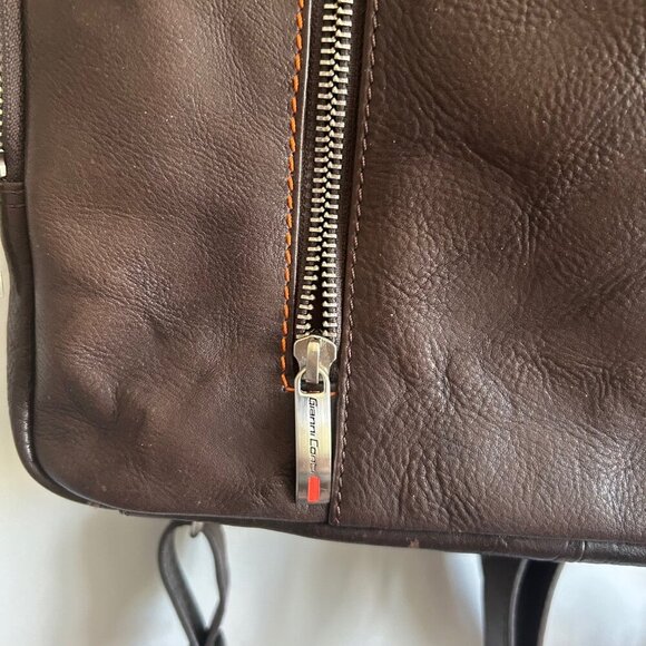 Gianni Conti Leather Unisex Backpack Brown - Picture 7 of 14